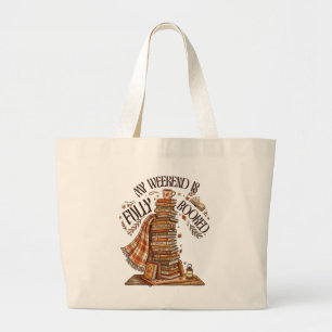 Mijn weekend is helemaal volgeboekt Grappige boekl Grote Tote Bag