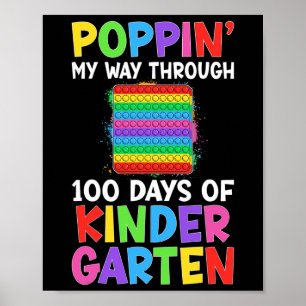 Mijn weg door 100 dagen kleuterschool student ki poster