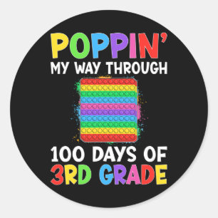 Mijn weg door 100 dagen van school 3e klas Kinder Ronde Sticker