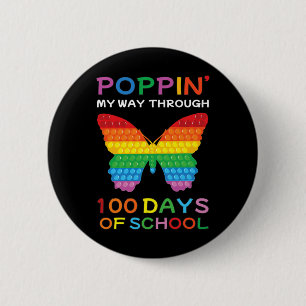 Mijn weg door 100 dagen van school vlinder meisjes ronde button 5,7 cm