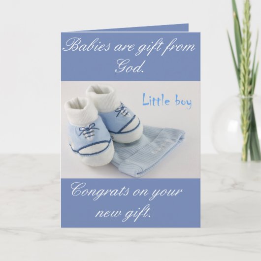 Mijn Wenskaart Collectie Boy baby shower Kaart (Voorkant)
