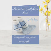 Mijn Wenskaart Collectie Boy baby shower Kaart (Gele Bloem)