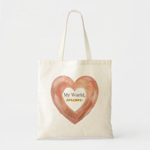 Mijn wereld Moeder geschilderd hart Tote Bag
