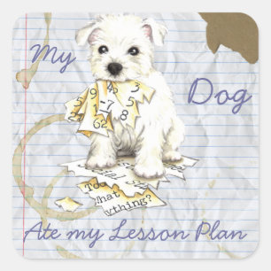 Mijn Westie Ate Mijn Lesson Plan Vierkante Sticker