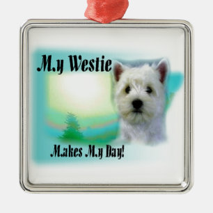 Mijn Westie maakt mijn dag Metalen Ornament