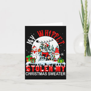 Mijn Whippet heeft mijn kersttrui gestolen Kerstma Kaart