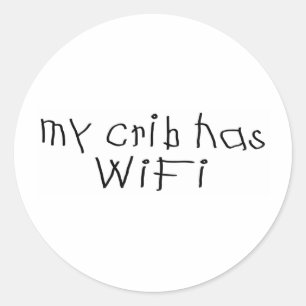 Mijn wieg heeft wifi ronde sticker