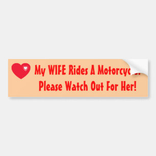 Mijn WIFE rijdt een motorfiets! Bumpersticker