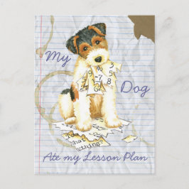 Mijn Wire Fox Terrier Ate Mijn Lesson Plan Briefkaart