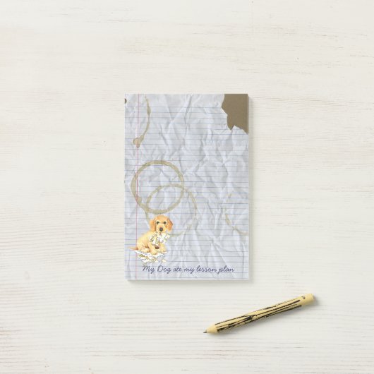 Mijn Wirehaire Dachshund Ate mijn Lesson Plan Post-it® Notes (Op bureau)