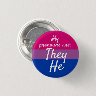 Mijn woorden zijn: Hij - Bi Flag Ronde Button 3,2 Cm