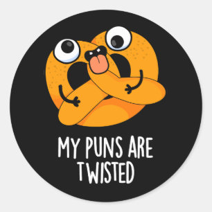 Mijn woordspelingen zijn verwrongen grappige pretz ronde sticker