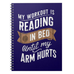 Mijn workout leest op bed tot mijn arm pijn doet notitieboek