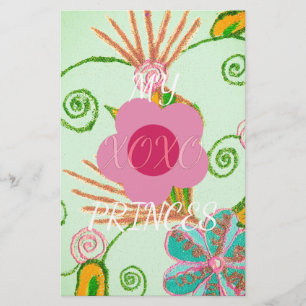 Mijn XOXO Little Princess Floral Art Print Design Briefpapier