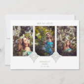 Mijn XV jaar Spaans 3 Foto's Sage Lace Effect Kaart (Voorkant)