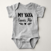 Mijn Yaya houdt van me Grootkind Baby Gift Romper (Voorkant)
