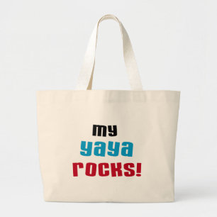 Mijn Yaya Rocks T shirten en geschenken Grote Tote Bag