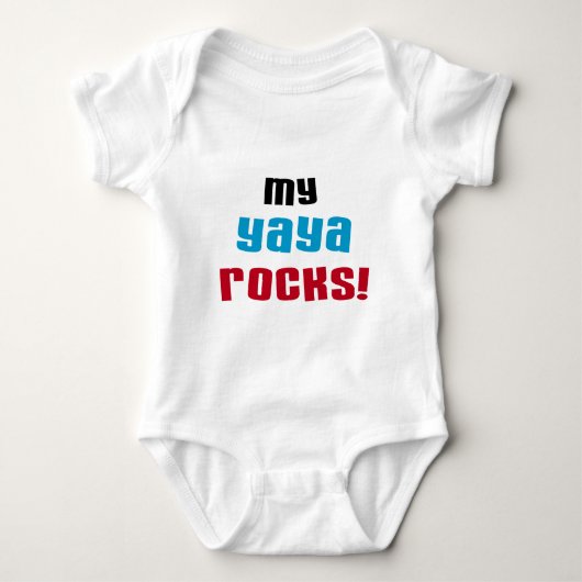 Mijn Yaya Rocks T shirten en geschenken Romper (Voorkant)