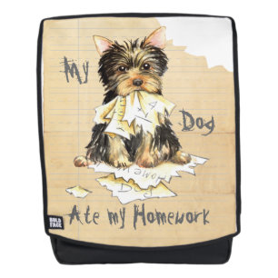 Mijn Yorkie Ate mijn thuiswerk Rugtassen