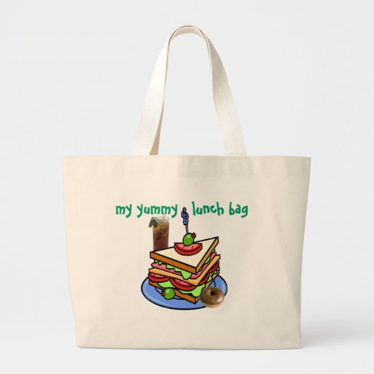 Mijn yummy lunchtas grote tote bag (Voorkant)