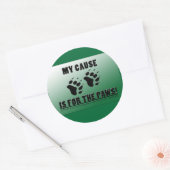 Mijn zaak is voor de poten! ronde sticker (Envelop)