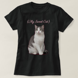 Mijn zachte kat grijs witte foto ontwerp t-shirt