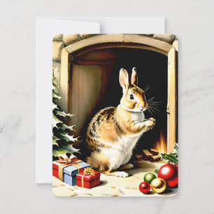 Mijn zachte konijntje kerst feestdagenkaart