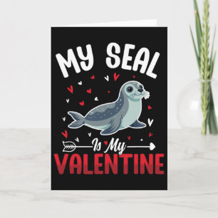 Mijn zeehond is mijn Valentijn Schattige Zeedierli Kaart