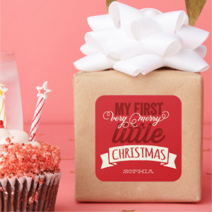 Mijn zeer prettige kerstkerst Baby 1 kerst Vierkante Sticker