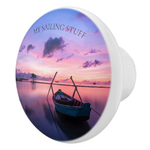 Mijn zeilspullen Dusk Boat Scene Keramische Knop
