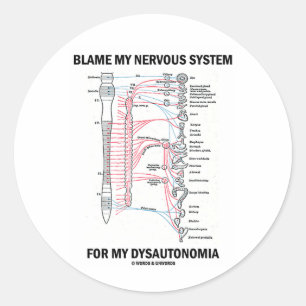 Mijn zenuwstelsel voor mijn dyautonomie verantwoor ronde sticker