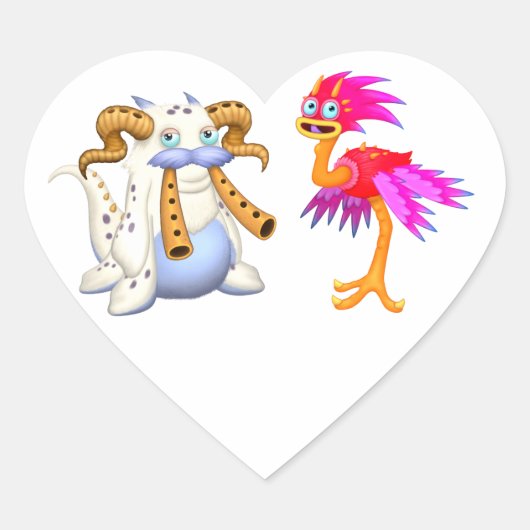 Mijn zingende monsters karakter hart sticker (Voorkant)