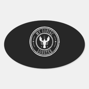 Mijn Zodiabeticus-kreeft - thema van de Peterson-p Ovale Sticker