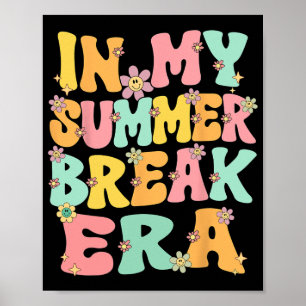 Mijn zomervakantie tijdperk retro groovy zomervaka poster
