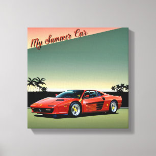 Mijn zomerwagen canvas afdruk