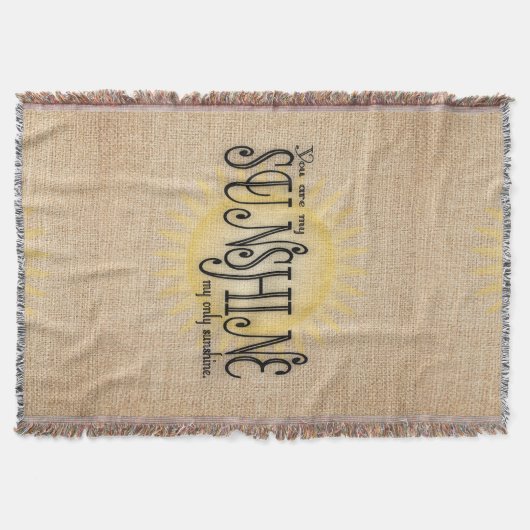 Mijn zonnige aan Burlap Deken (Voorkant)