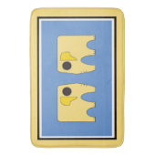 Mijn zonnige olifant op blauw badmat (Voorkant Verticaal)