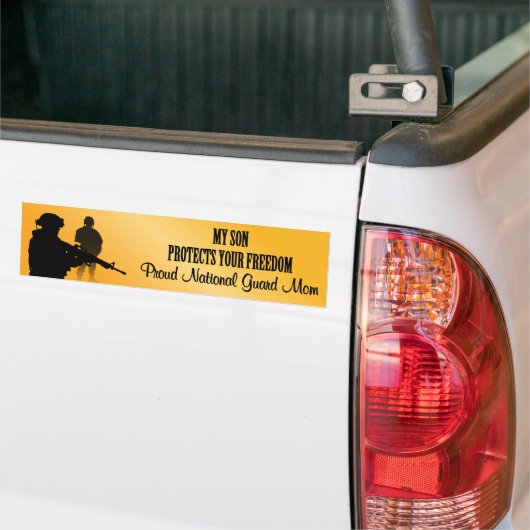 Mijn zoon beschermt uw vrijheid (nationale garde m bumpersticker (Op Truck)