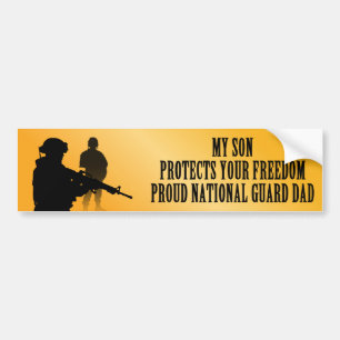 Mijn zoon beschermt uw vrijheid (nationale garde v bumpersticker