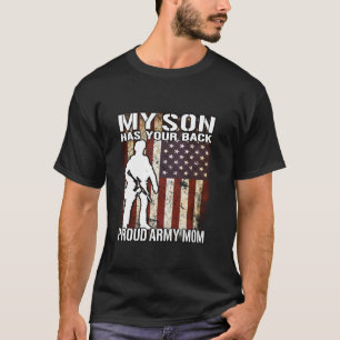 Mijn zoon heeft je rug trots leger mam militaire m t-shirt