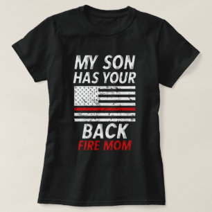 Mijn zoon heeft je rugbrandweerman Mam Gift T-shirt