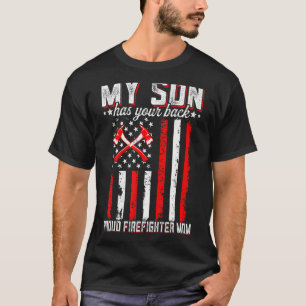 Mijn zoon heeft je ruggewerende brandweerman Mam P T-shirt