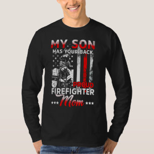 Mijn zoon heeft je ruggewerende brandweerman moede t-shirt
