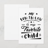 Mijn zoon in de wet is mijn favoriete kind bedankkaart (Voorkant / Achterkant)