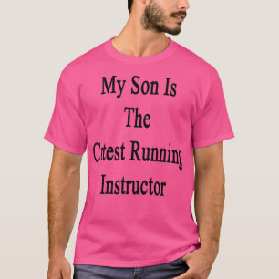 Mijn zoon is de schattigste hardloop instructeur t-shirt