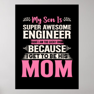 Mijn Zoon Is Een Super Geweldige Ingenieur Poster