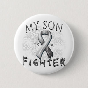 Mijn zoon is een vechtgrijs ronde button 5,7 cm