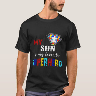 Mijn zoon is mijn favoriete superheld Autism Aware T-shirt