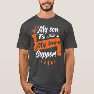 Mijn zoon is mijn steun voor leukemiekanker Awaren T-shirt