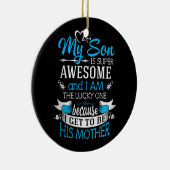 Mijn zoon is super geweldige keramisch ornament (Rechts)